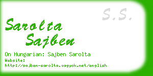 sarolta sajben business card